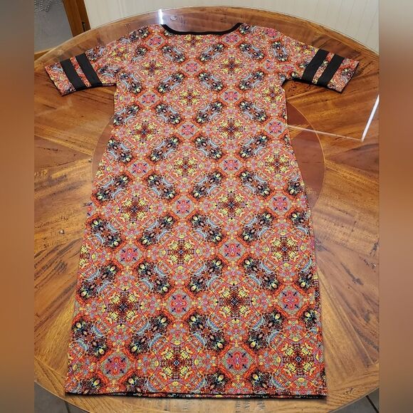LuLaRoe Julia Simply Comfortable Bodycon Floral Colorful Dress Size L - Picture 11 of 12